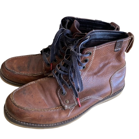 Crevo Buck Lace Up  Mens Brown Leather Casual Boots size 10 Caramel - Picture 1 of 6